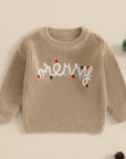 MERRY EMBROIDERY KNIT SWEATER