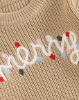 MERRY EMBROIDERY KNIT SWEATER