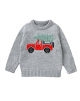 GRAY CHRISTMAS TRUCK SWEATER