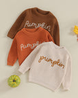 KNIT PUMPKIN SWEATSHIRT