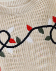 XMAS LIGHTS EMBROIDERY SWEATER